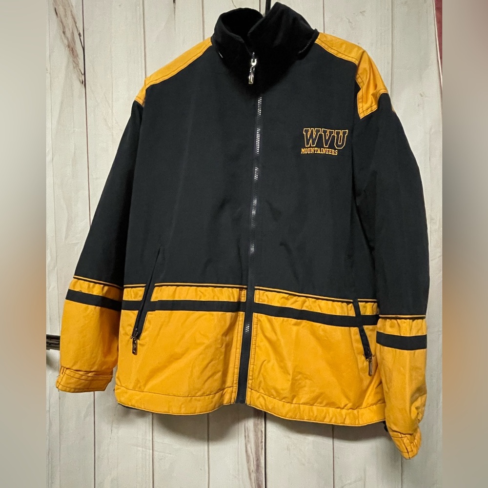 WVU mountaineers coat.  REVERSIBLE  size large very good condition